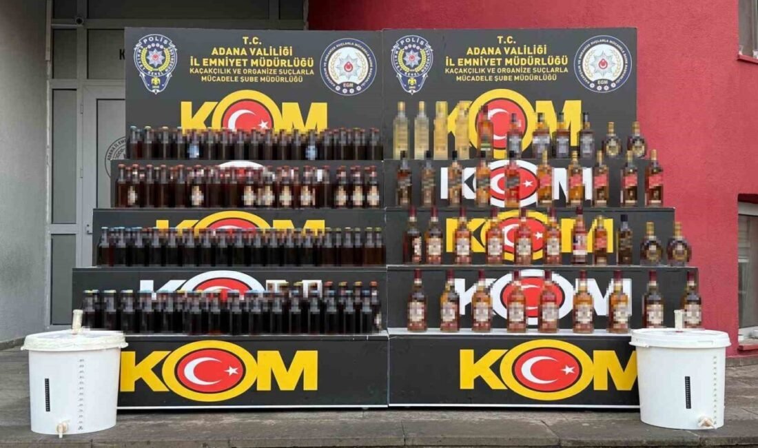 Adana’da yılbaşı önce sahte içki denetimlerini arttıran polis, 181 litre