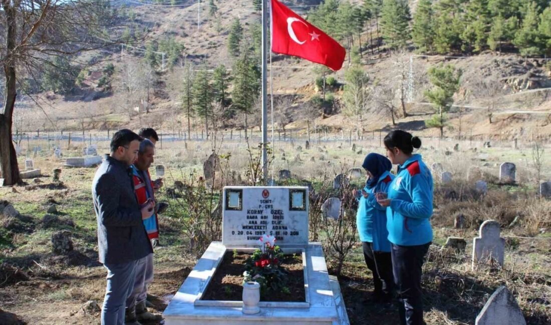 Adana’nın Feke ilçesinde şehit kabirlerinde bakım yapıldı, Türk bayrakları yenilendi.