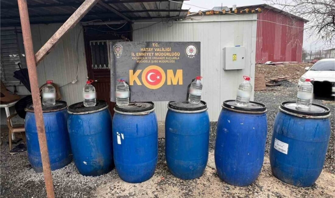 Hatay’da polis ekipleri tarafından gerçekleştirilen sahte içki operasyonunda bin 284