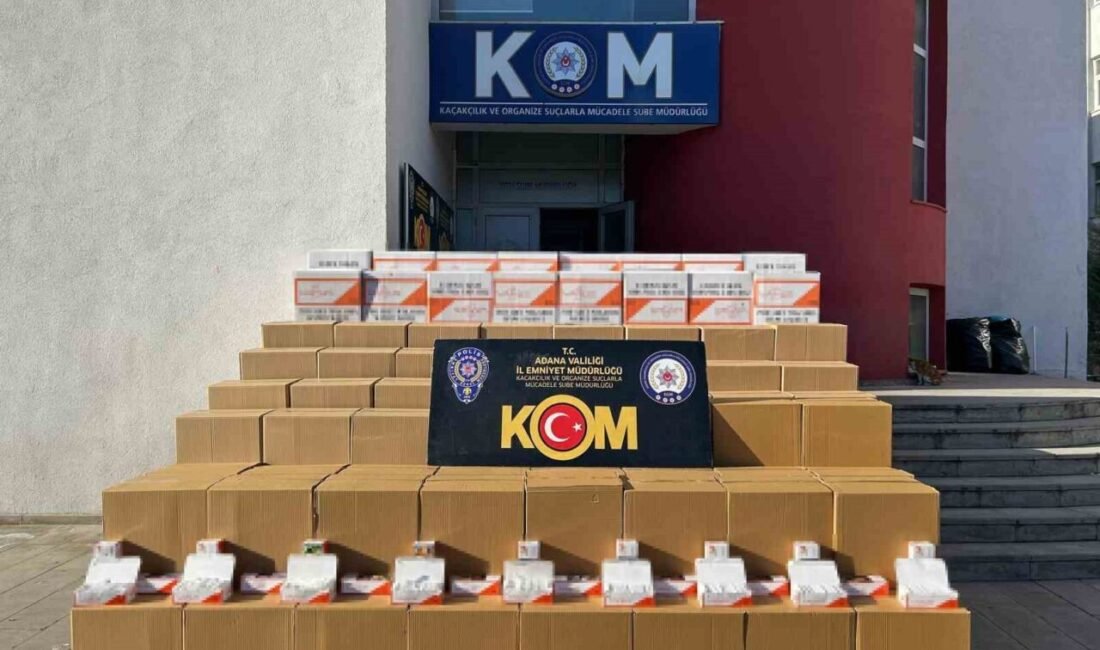 Adana’da bir kamyonette 2 milyon 350 bin gümrük kaçağı makaron