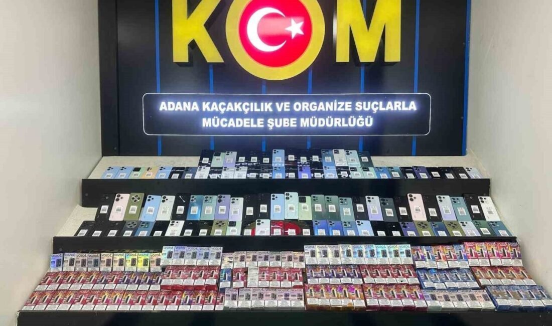 Adana’da gümrük kaçağı 100 cep telefonu ve 300 elektronik sigara