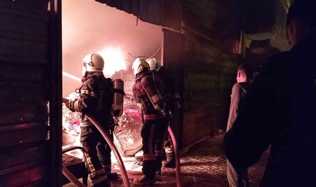 Mersin’de müstakil evlerin arasında bulunan depoda çıkan yangın paniğe neden