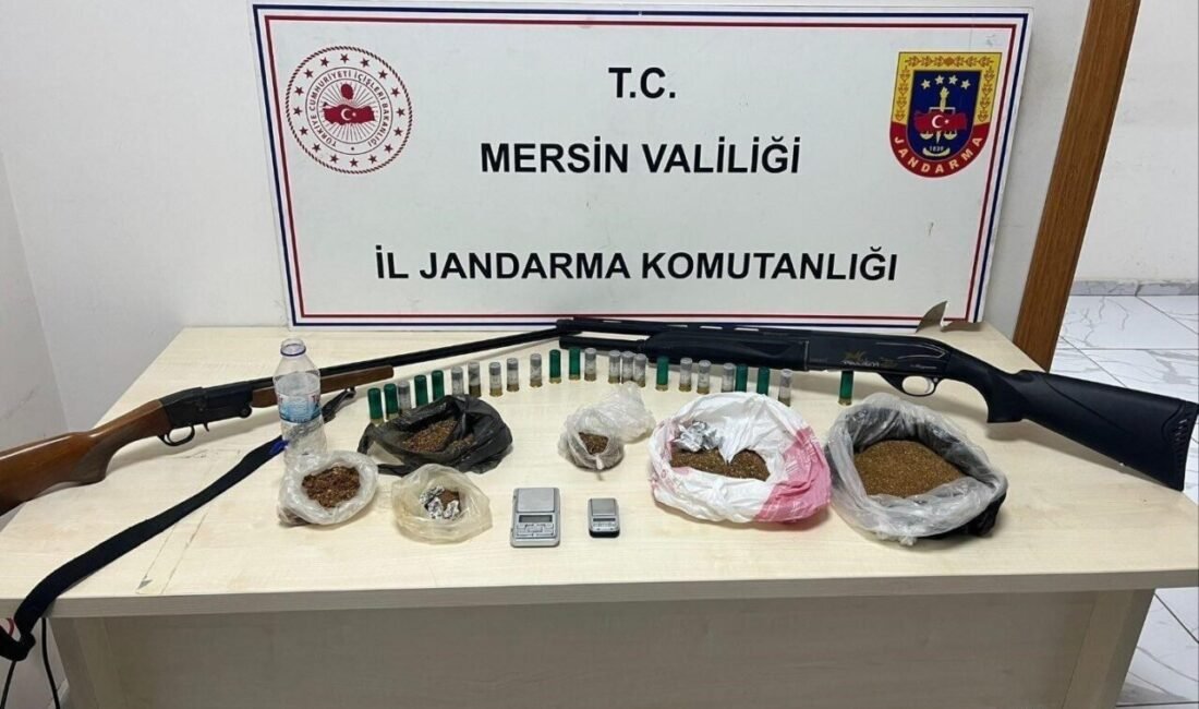 Mersin’de jandarma ekiplerinin düzenlediği kaçak makaron ve uyuşturucu operasyonunda 4