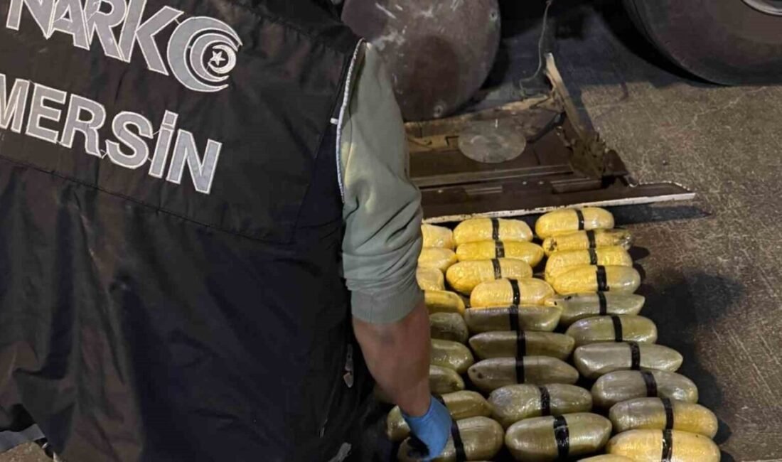 Mersin’de bir tırın gizli bölmelerine zulalanmış halde 43 kilo 720