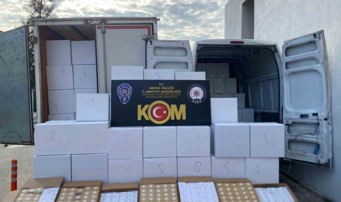 Adana’da polis 9 milyon 280 bin kaçak makaron ele geçirirken