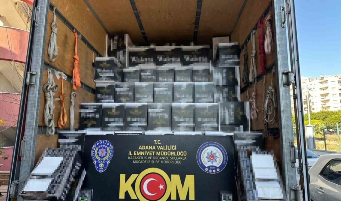 Adana’da bir kamyonette 3 milyon gümrük kaçağı makaron ele geçirildi,