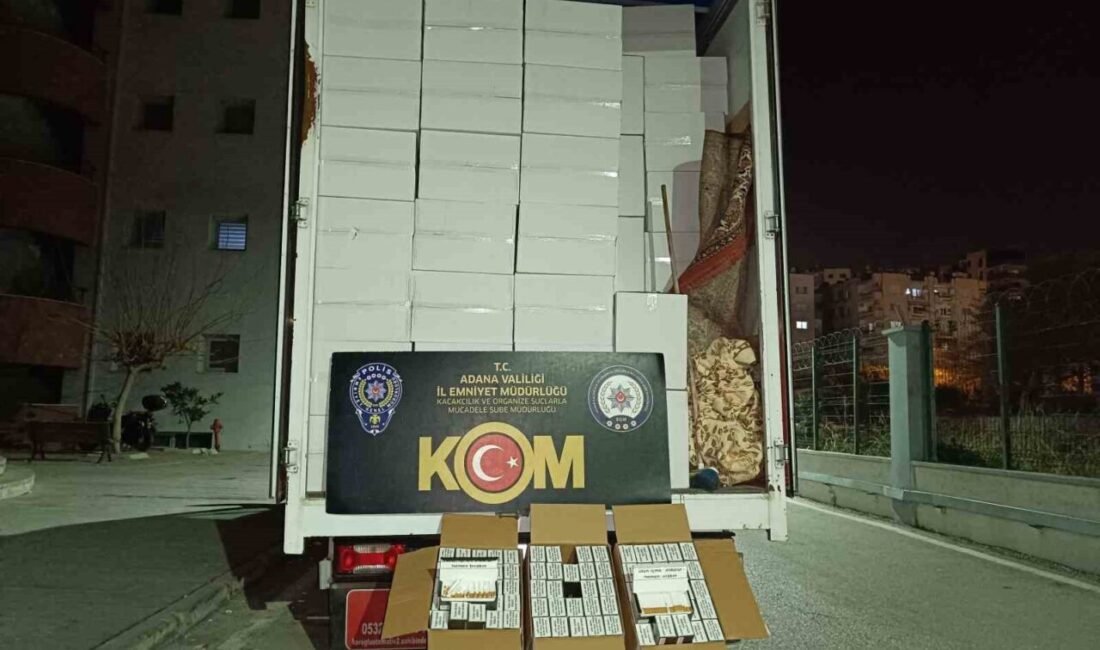 Adana’da polis 7.5 milyon adet kaçak makaron ele geçirirken, 1