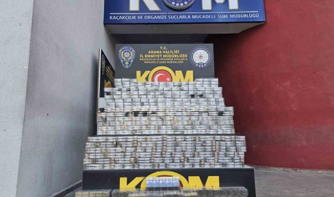 Adana’da kaçakçılık operasyonunda 9 bin paket gümrük kaçağı sigara ele