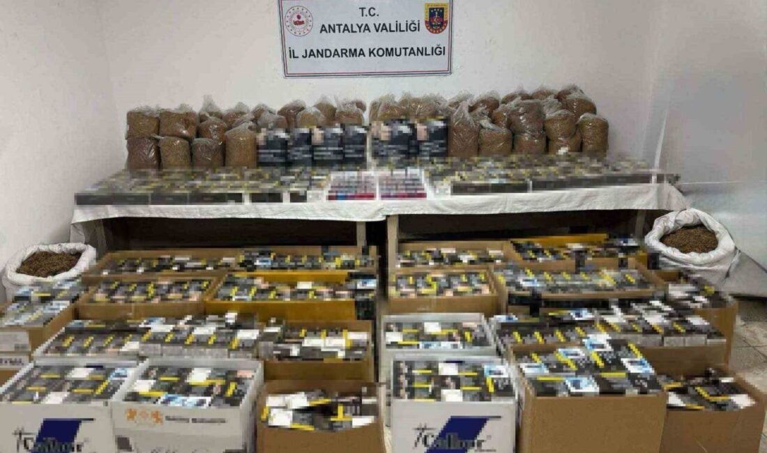 Antalya’nın Aksu ilçesinde bir iş yerinde 400 kilogram kaçak tütün