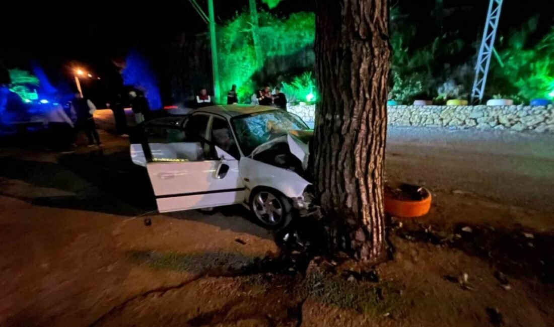 Antalya’nın Alanya ilçesinde virajda sürücüsünün hakimiyetini kaybettiği otomobil, yol kenarında