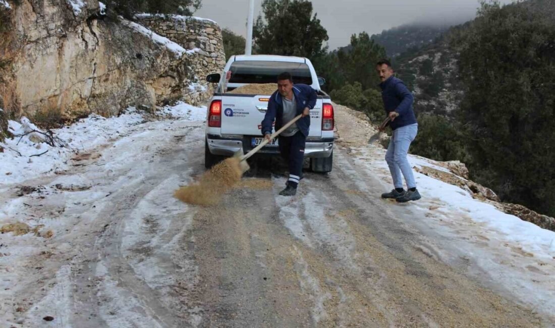 Antalya Büyükşehir Belediyesi, kırsal yollarının trafiğe açık kalması için yoğun