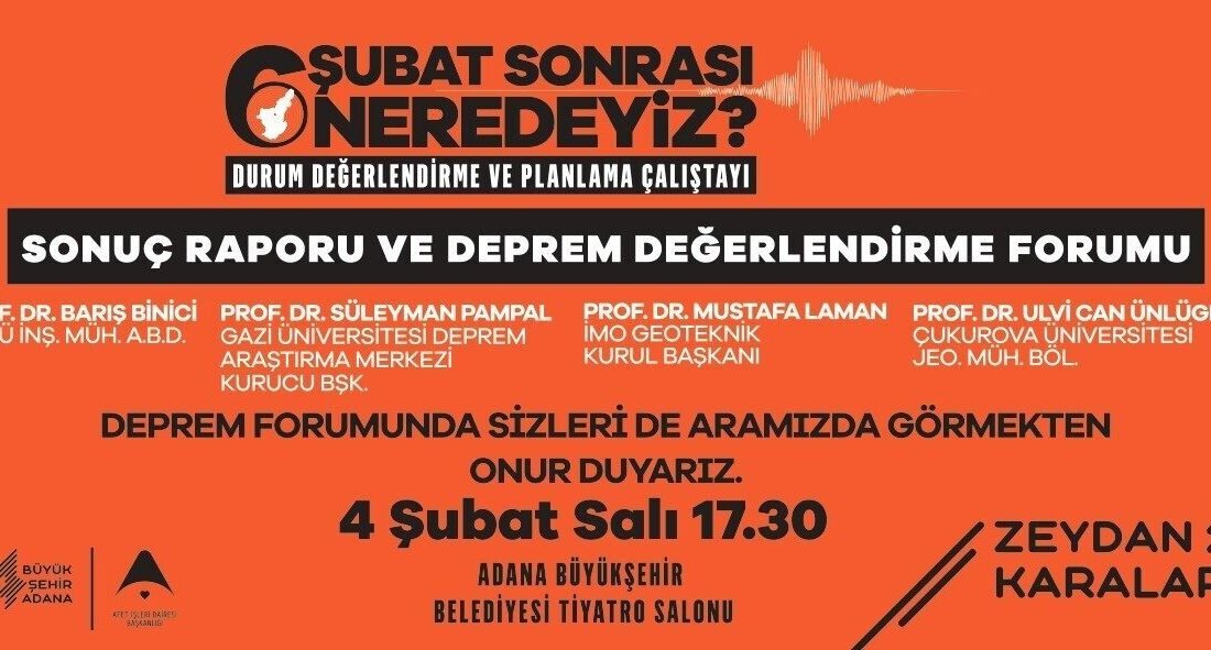 Adana Büyükşehir Belediyesi, 6 Şubat 2023 depremlerinin ikinci yıldönümü nedeniyle