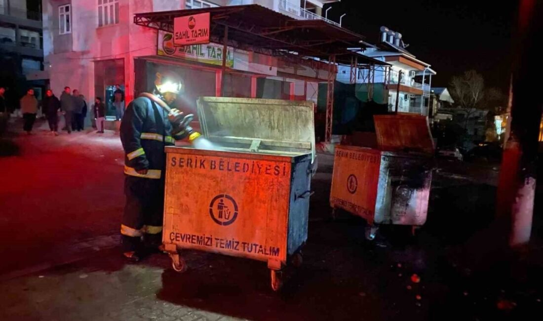 Antalya’nın Serik ilçesinde kimliği belirsiz bir şüpheli, çöp konteynerinden aldığı
