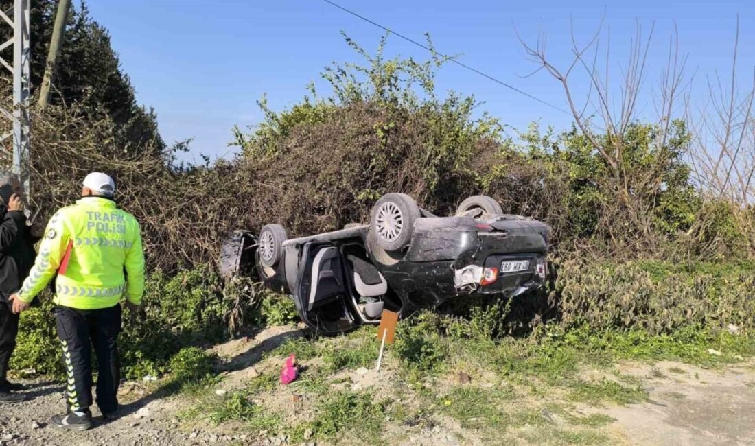 Hatay’da takla atarak ters dönen otomobilin sürücüsü yaralandı. Kaza, Payas