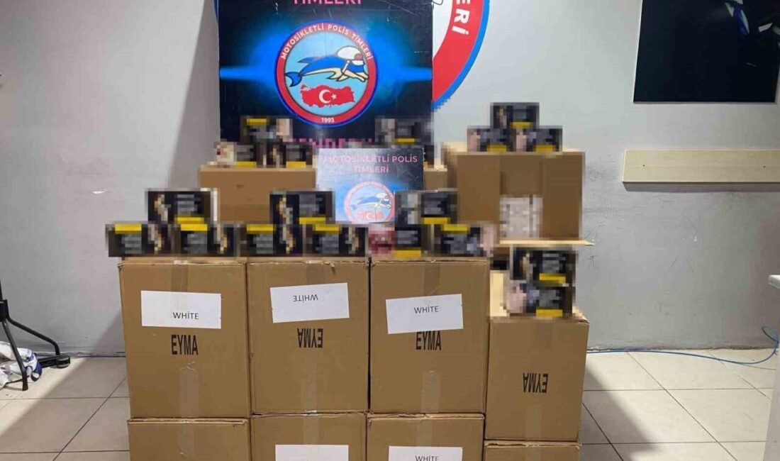 Hatay’ın İskenderun ilçesinde polis ekipleri tarafından 110 bin adet makaron