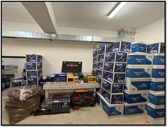 Kahramanmaraş’ta düzenlenen kaçakçılık operasyonunda 1 milyon 287 bin makaron ele