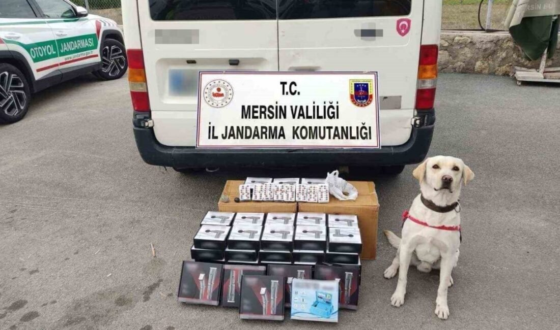 Mersin’de jandarma ekipleri tarafından yapılan çalışmada bir minibüse zulalanan uyuşturucu