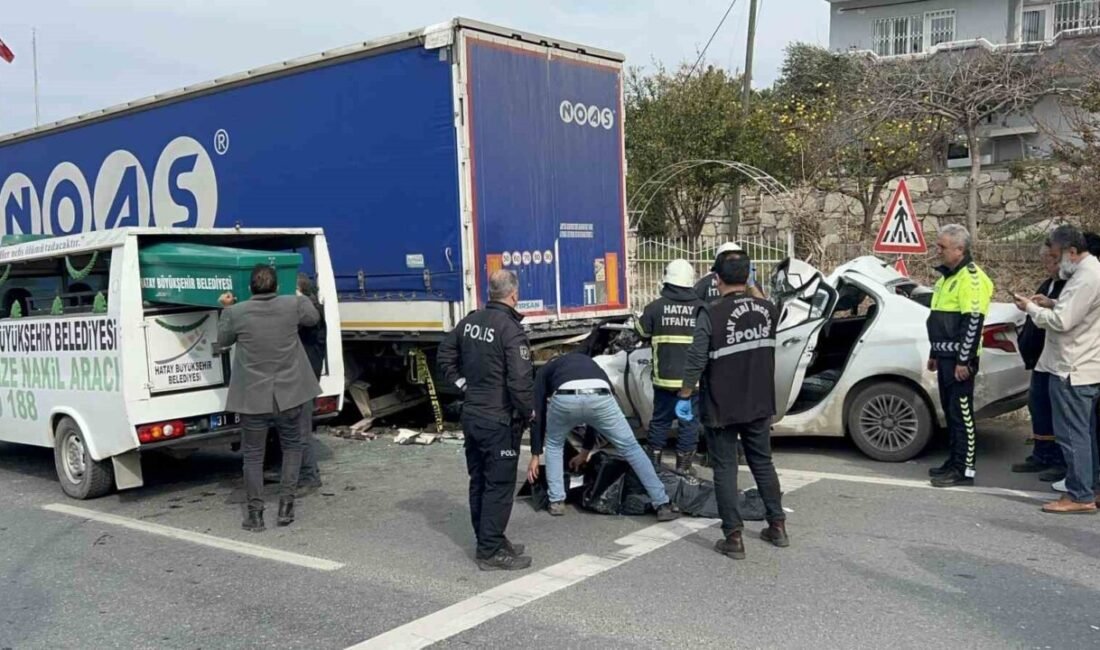 Hatay’da tırla çarpışan Fiat otomobilin sürücüsü hayatını kaybetti. Kaza, Belen-İskenderun