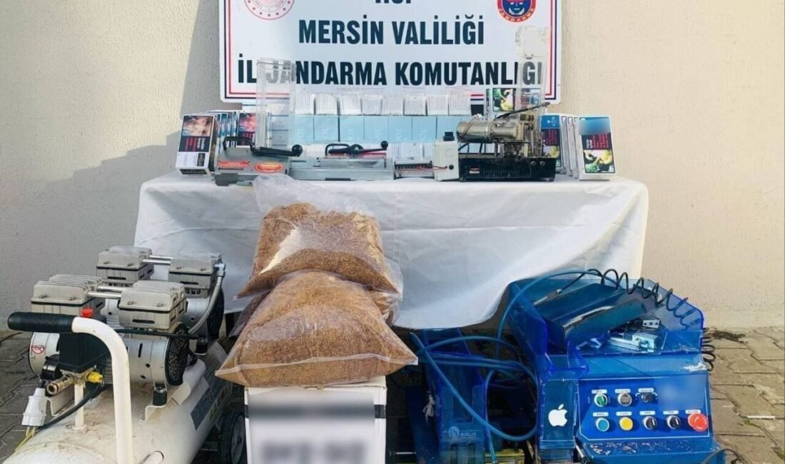Mersin’de jandarma ekiplerinin yaptığı çalışmada 4 adet sigara dolum makinesiyle