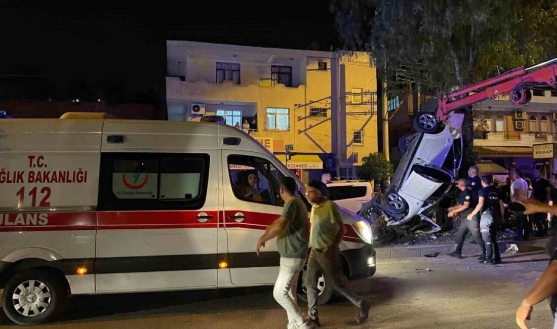 Adana’da kontrolden çıkan otomobilin karşı şeride geçerek evlerin arasında girdiği