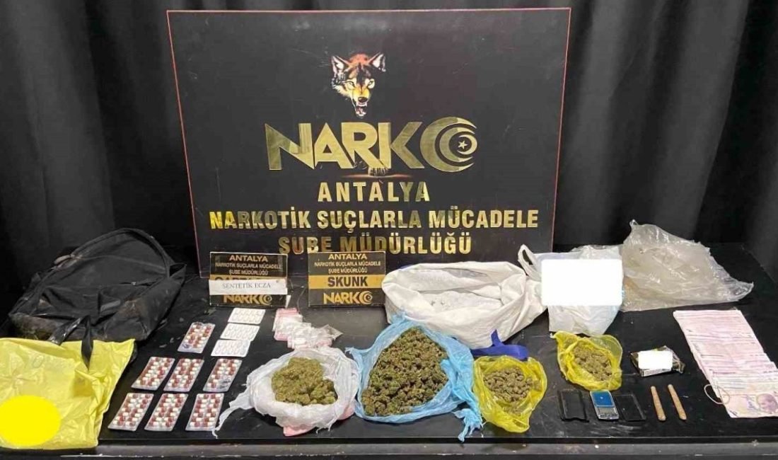 Antalya’da Narkotik Suçlarla Mücadele Şube Müdürlüğü koordinesinde son bir haftada