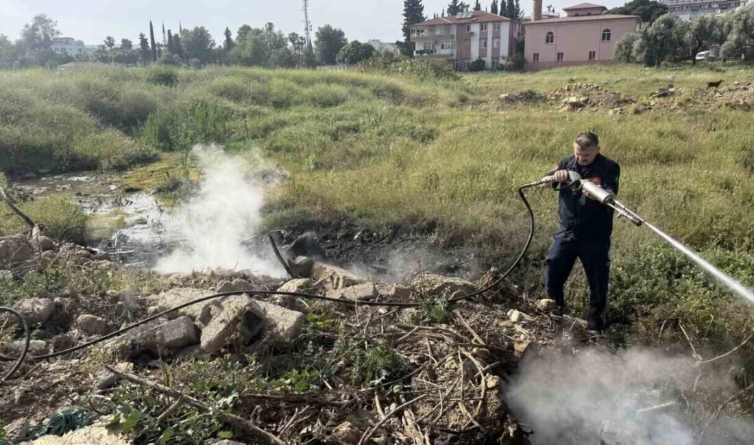 Antalya’nın Gazipaşa ilçesinde otluk alanda çıkan yangın, itfaiyenin müdahalesiyle kontrol