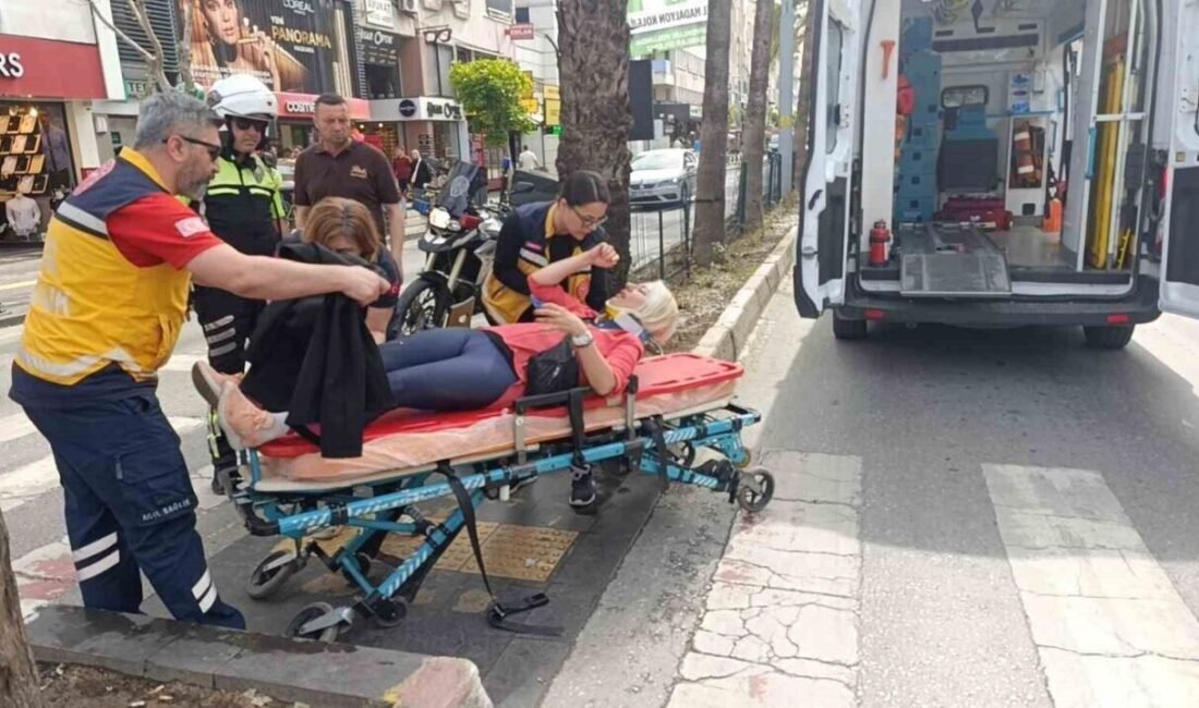 Antalya’nın Manavgat ilçesinde yaya geçidinde frene basan ve kayıp devrilen