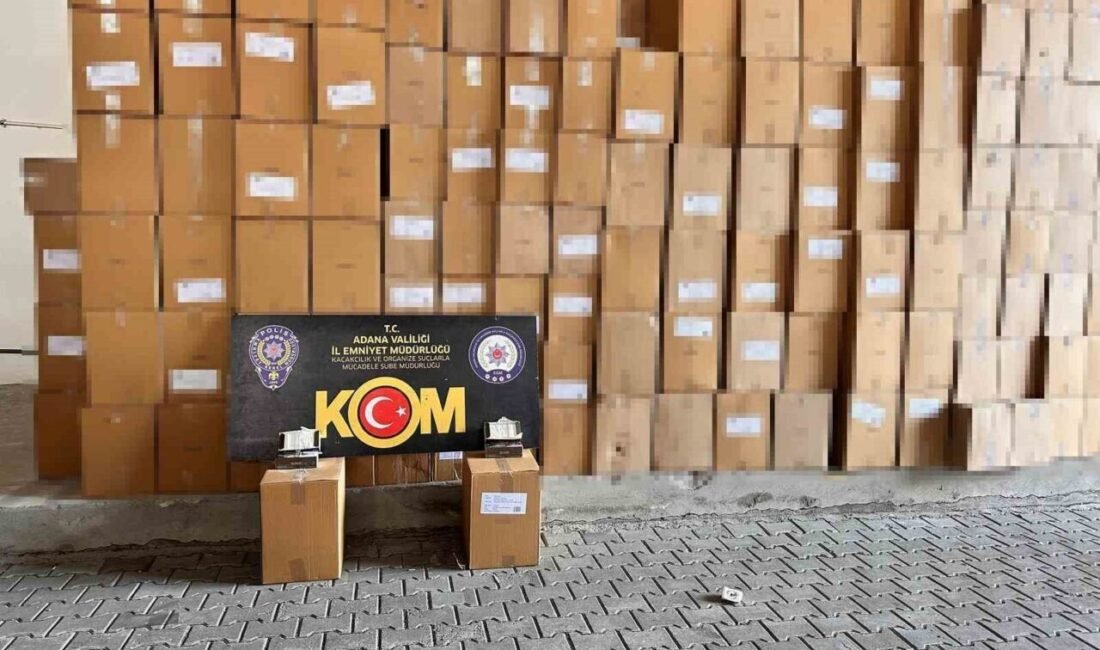 Adana’da 9 milyon 170 bin adet gümrük kaçağı makaron ve
