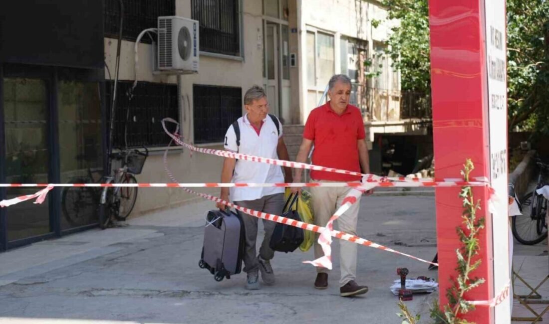 Antalya’nın Muratpaşa ilçesinde 7 katlı bir apartmanda kolon çatlağı tespit