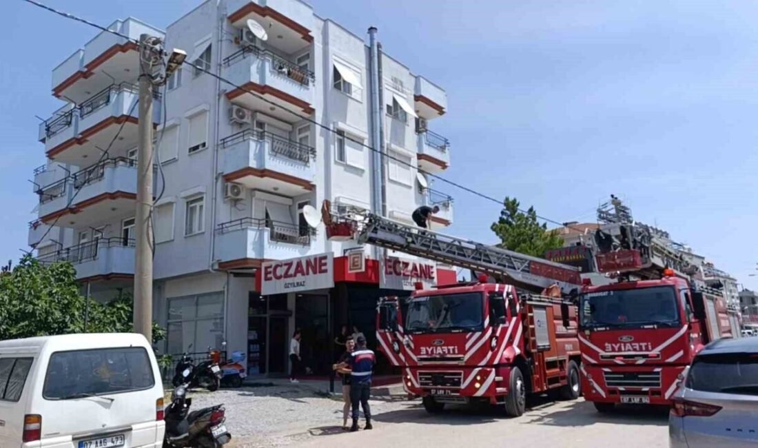 Manavgat’ta bir işyerinde çıkan baca yangını itfaiye ve jandarma ekiplerini