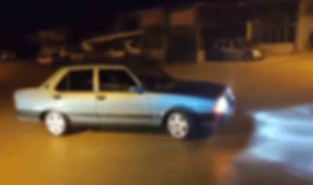 Burdur Merkez Organize Sanayi Bölgesi’nde drift yapan sürücü, bekçiler tarafından