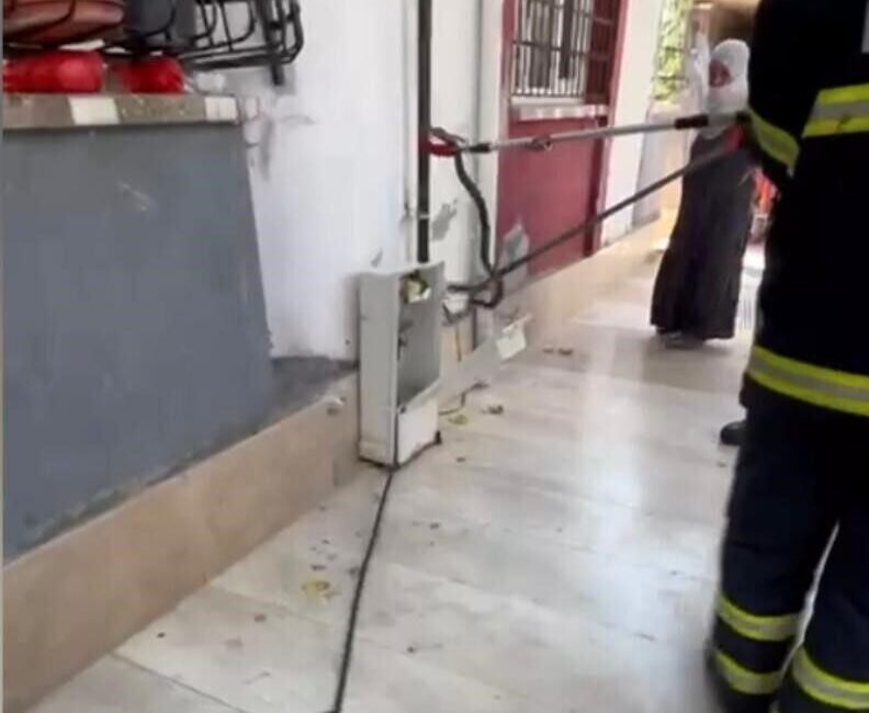 Osmaniye’de bir apartmanın doğal gaz kutusuna giren yılan, itfaiye ekiplerince
