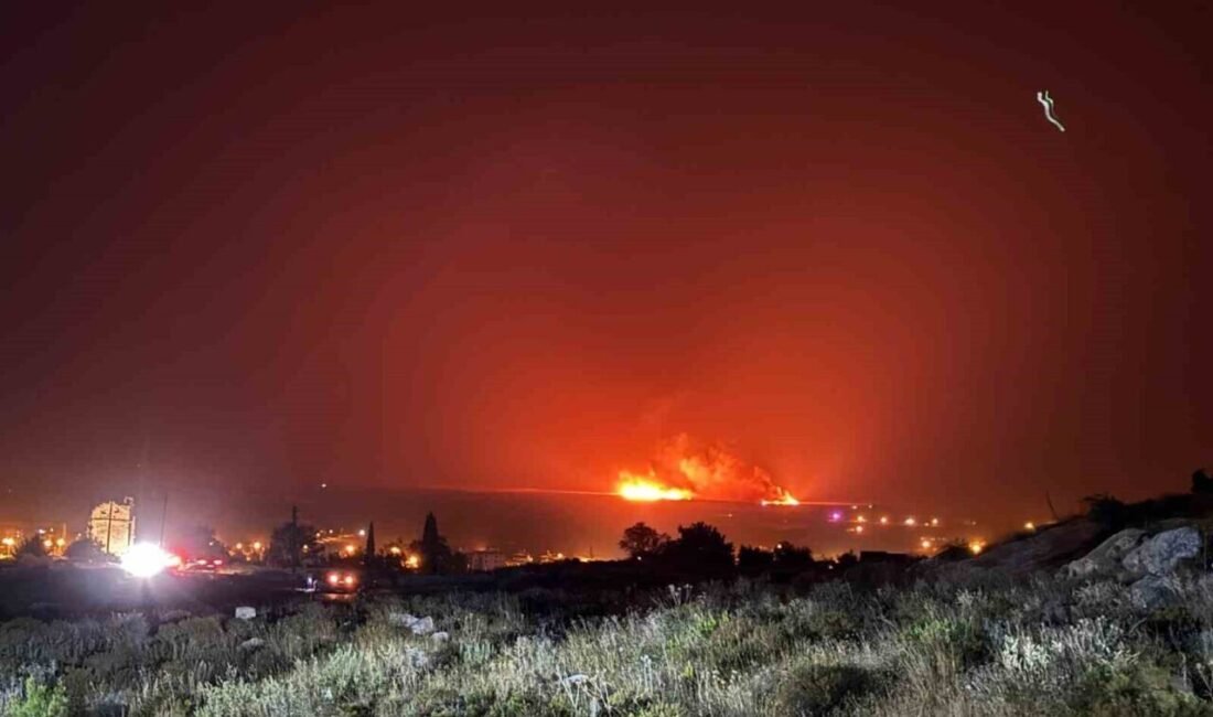 Mersin’in Silifke ilçesinde koruma altındaki Göksu Deltası’nda sazlık alanda yangın