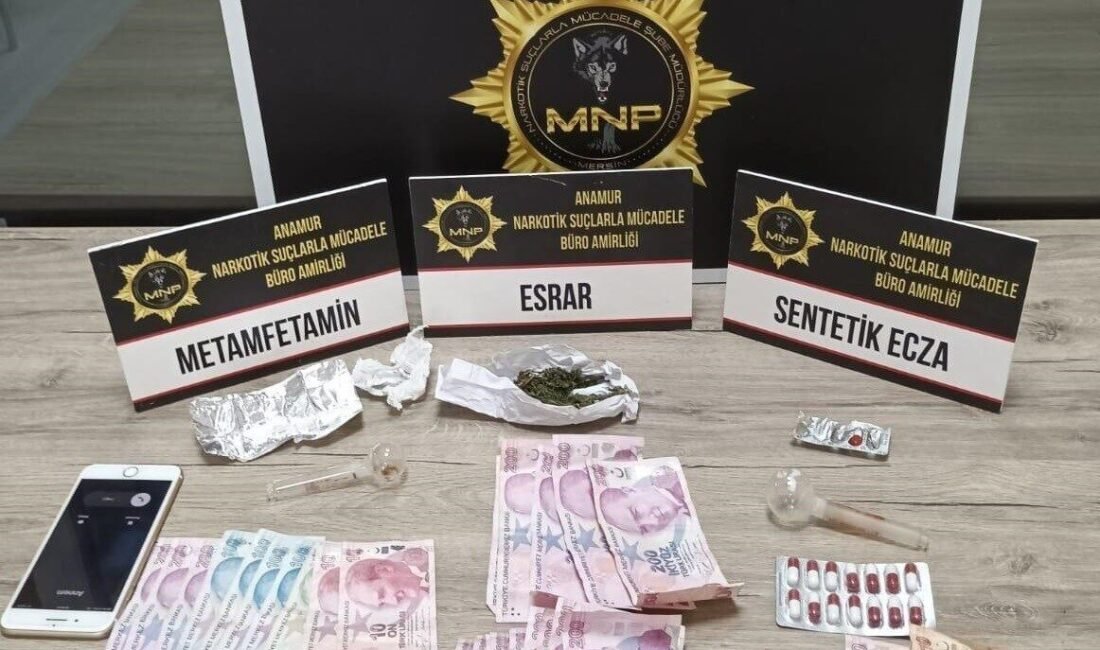 Mersin’in Anamur ilçesinde uyuşturucu ile mücadele çerçevesinde yapılan çalışmada 3