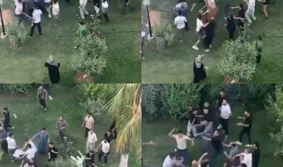 Mersin’de bir site içerisinde iki grup arasında sopa ve sandalyelerin