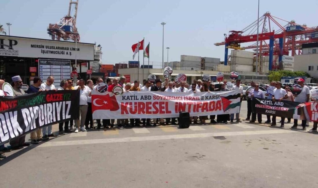 Mersin Filistin Dayanışma Platformu tarafından Gazze’ye insani yardım taşıyan ve