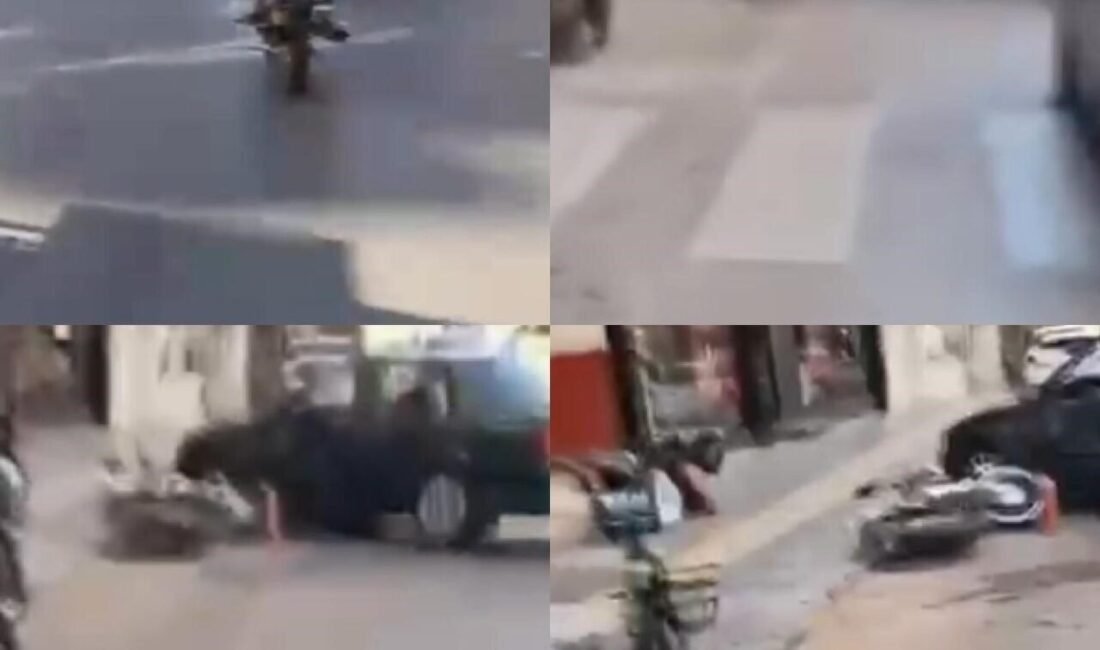 Mersin’de motosiklet kazalarından biri kask kamerasına, diğeri de güvenlik kamerasına