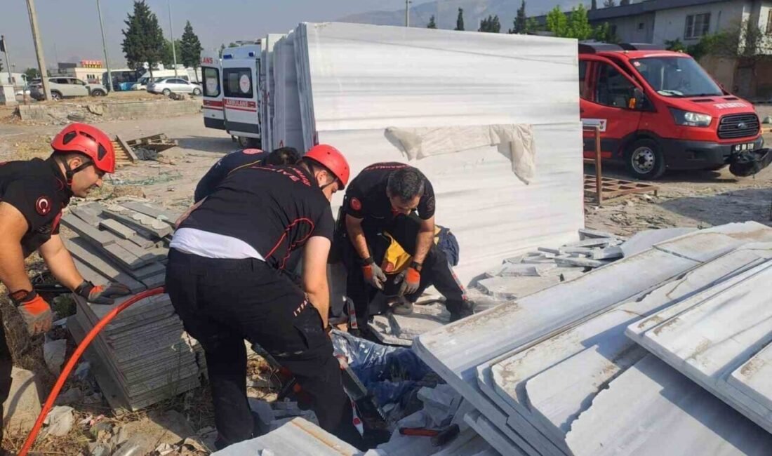 Kahramanmaraş’ta bir iş yerinde mermer blokların devrilmesi sonucu yaralanan 2