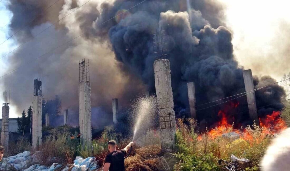Antalya’nın Aksu ilçesinde otluk alanda başlayan ve rüzgarın etkisiyle hızla