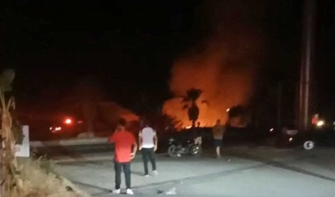 Antalya’nın Gazipaşa ilçesinde elektrik trafosunda başlayan yangın, otluk alana sıçradı.