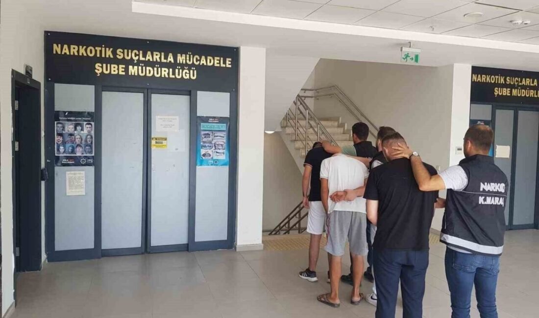 Kahramanmaraş’ta uyuşturucu madde ticaretine yönelik düzenlenen operasyonda yakalanan 3 zanlı