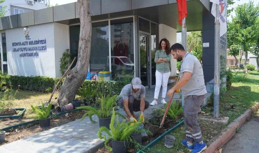 Konyaaltı Belediyesi, ilçedeki muhtarlık binalarını çiçeklendirerek estetik görünüm kazandırıyor. Konyaaltı