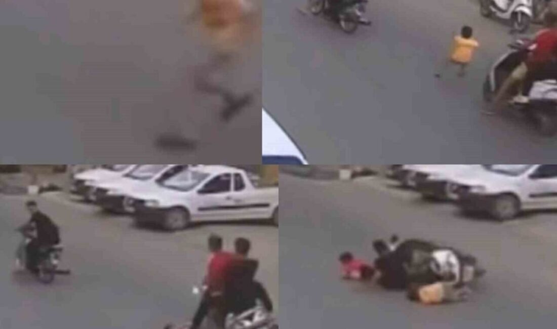 Mersin’de yola aniden çıkan küçük yaştaki bir çocuğa önce bir