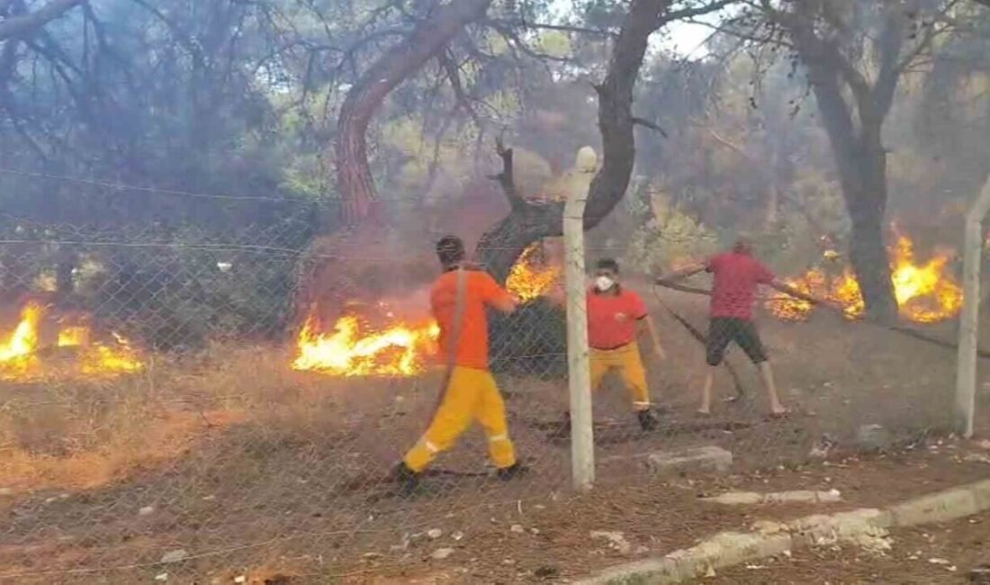 Antalya’da sabah saatlerinde başlayan orman yangınında alevlere müdahale eden ekipler,