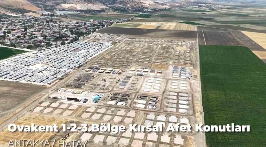 Hatay’da Ovakent bölgesine inşa edilen 607 kırsal afet konutunda inşaat