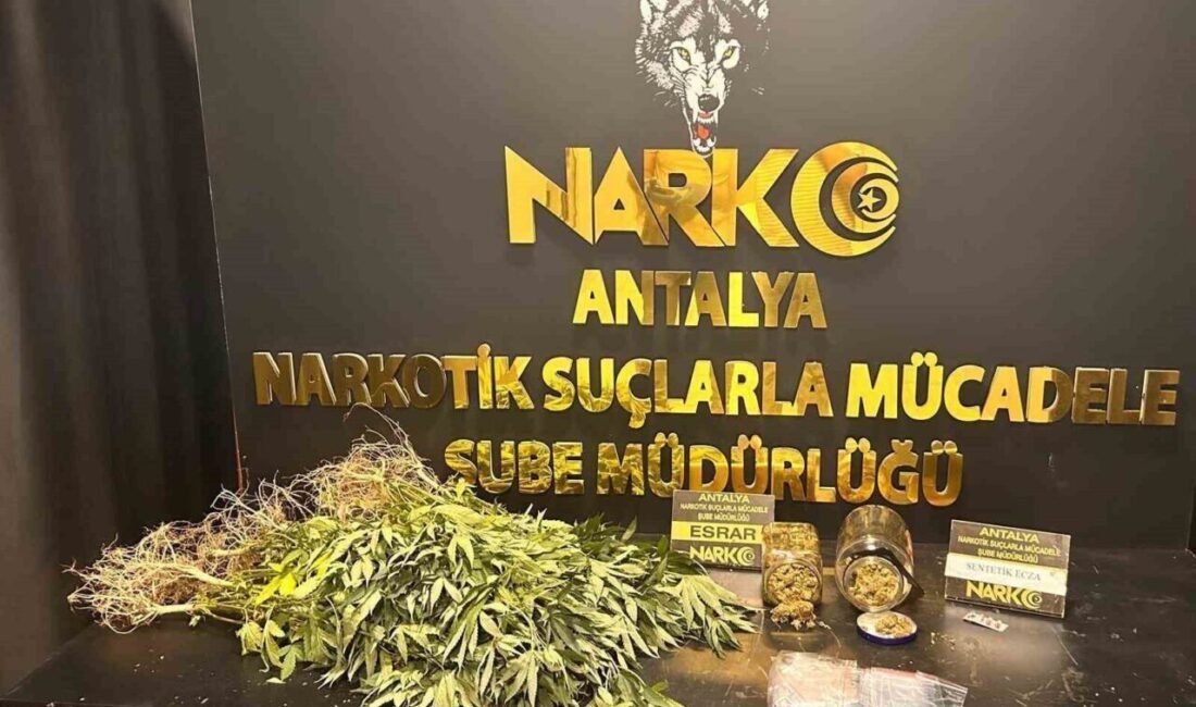 Antalya’da son bir haftada düzenlenen uyuşturucu operasyonlarında 32 şüpheli “uyuşturucu