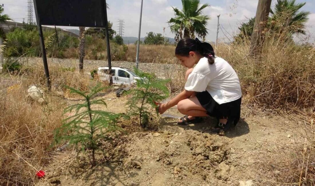 Mersin’de 10 yaşındaki bir kız çocuğu, ’takipçim kadar fidan dikiyorum’