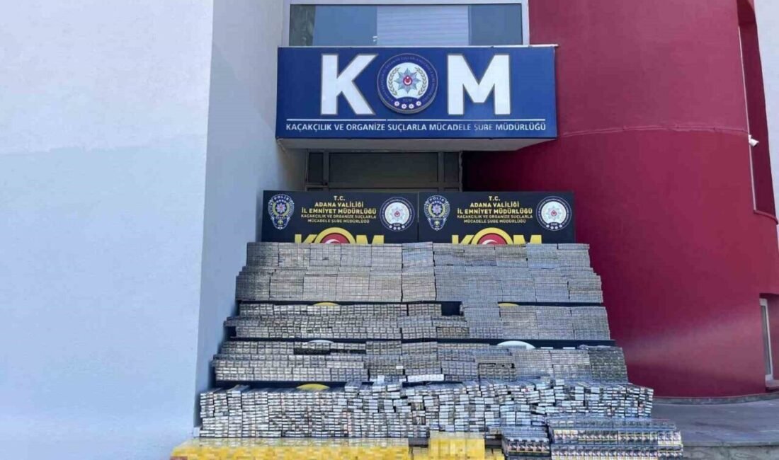 Adana’da bir kamyonun içerisinden 18 bin 700 paket gümrük kaçağı