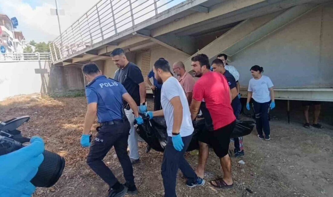 Manavgat’ta balık tutmak için ırmağa gelen bir vatandaş, suda hareketsiz