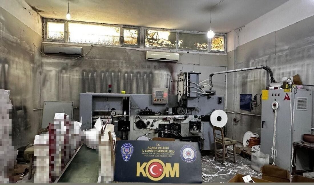 Adana’da polisin düzenlediği operasyonda kağıt bardak üretimi için kiralanan bir
